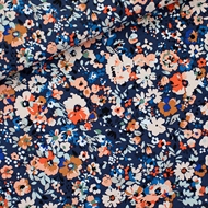Toon details van Flower Joy - M - Katoen Canvas Gabardine Twill - Oceana Blauw Afbeelding van Flower Joy - M - Katoen Canvas Gabardine Twill - Oceana Blauw